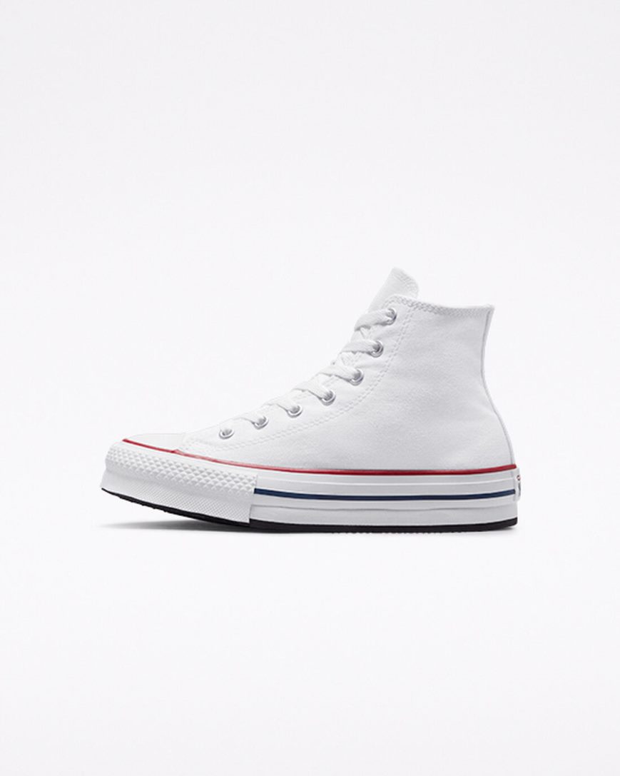 Zapatos Plataforma Converse Chuck Taylor All Star Lift Altas Niña Blancas Rojas Oscuro Azul Marino | PE 7W482E